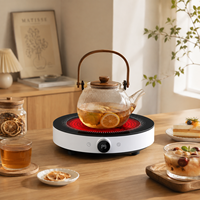 Plaque chauffante infrarouge à économie d'énergie 2000W, cuisinière électrique portable avec surface en verre cristallin pour la cuisine à domicile