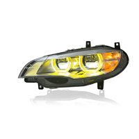 Ensemble de phares LED KGKB pour BMW X6 E71 2008-2013, mise à niveau haute performance, yeux d'ange bicolores, clignotants DRL, plug and play