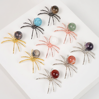 Prix d'usine bon marché, vente en gros de sculptures en cristal naturel, figurine d'araignée en métal, animal en cristal pour la décoration de la maison
