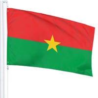 Drapeaux Publicitaires Suspendus Gahumi en Polyester 3x5ft, Drapeau Personnalisé Pays Burkina Faso