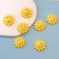 Statuette di girasole in resina simpatico cartone animato con retro piatto fai da te decorazione per gioielli da sposa accessori artigianali