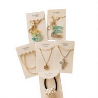Cartes d'emballage pliables pour bijoux et porte-clés, personnalisées, créatives, à bords ondulés, avec étiquettes de prix