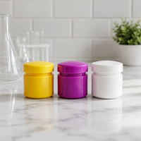 Bon marché, emballage de pommade vide de 15ml en blanc, jaune, violet, flacon de pilules en capsule en plastique pp avec logo personnalisable