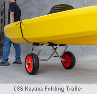Chariot de plage pliable pour bateau, chariot de transport portable léger et pliable pour kayak, remorque pour SUP
