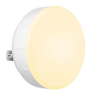 ไฟกลางคืน LED ทรงกลมขนาดเล็ก เสียบปลั๊กพร้อมเซ็นเซอร์ตรวจจับแสง 2700K แสงสีขาวอบอุ่น 0.36W ประหยัดพลังงาน ติดผนัง - Product Image 1