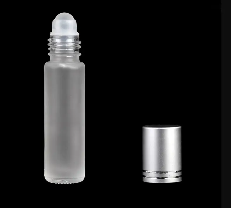 卸売3ml 5ml 10mlつや消し透明金属ロールエッセンシャルオイルガラス瓶香水用