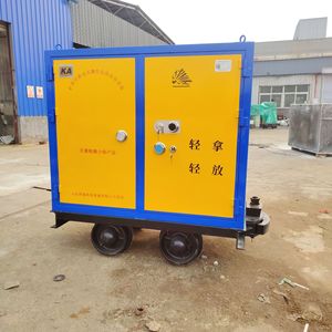 Chariot de transport anti-explosion pour mines 600/762/900mm en acier, fermé, mobile, usage industriel, bleu, thermolaqué, quatre roues - Product Image 1