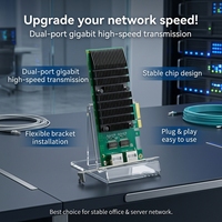 Tarjeta de Red Ethernet Gigabit Interna de Doble Puerto Eip EFT-125 I350AM2 PCIe X4 10/100/1000Mbps para Servidor de Control Industrial