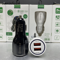 2024 portátil Universal QC3.0 a Usb adaptador de coche USB 20W enchufe de coche Puerto Dual cargador de coche rápido de la USB-C