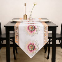 Nappe de table rectangulaire élégante en plastique imperméable jetable de 50 cm avec bordure dorée imprimée pour mariage