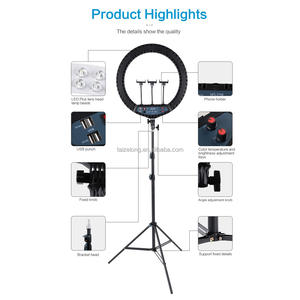 New HQ 21N Nhẫn Ánh Sáng Rung Led Nhấp Nháy Đèn LED 72 Wát Vẻ Đẹp Di Động Ánh Sáng Tự Sướng Với Tripod Ringlight Cho Máy Ảnh Điện Thoại - Product Image 3