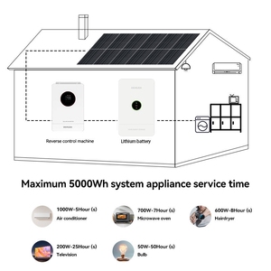 Powerwall แบตเตอรี่ลิเธียม48V เก็บพลังงานในบ้านพร้อมอินเวอร์เตอร์พลังงานแสงอาทิตย์11KW 5KVA ระบบพลังงานแสงอาทิตย์ไฮบริด10KW - Product Image 4