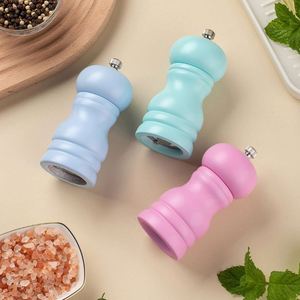 Household Ceramic Core Pepper <b>Bottle</b> <b>Shaker</b> Kit Wooden Mini Manual 2 in 1 pink Salt and Pepper Mill Spice Grinder Set - Product Image 6