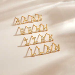 Pendientes de Plata con Letras del Alfabeto de Lujo FUAMAY, Diseño Nuevo, Letras Completas A B C D E J K L M N S - Product Image 3