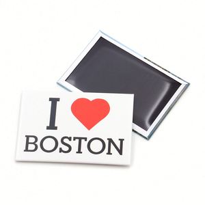 Factory Customized the United States City Boston Souvenir <b>Fridge</b> Landmark Metal Tin Plate Refrigerator Magnet - Product Image 3