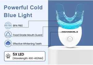 Popüler gülümseme diş beyazlatma kiti ile LED mavi ışık hızlandırıcı beyazlatma jel şırıngalar diş beyazlatma tepsisi