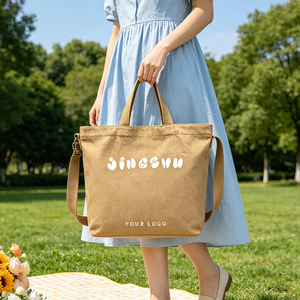 Borsa a Tracolla Convertibile Stile Retrò in Tela con Chiusura a Scatto, Riutilizzabile e di Grande Capacità per Viaggi all'Aperto - Product Image 1