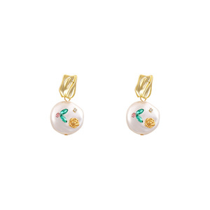 Pendientes <span class=keywords><strong>de</strong></span> Perlas <span class=keywords><strong>de</strong></span> Imitación Estilo Barroco Monet Garden, Joyería con un Toque Inusual para Mujeres y Niñas, Accesorios <span class=keywords><strong>de</strong></span> Lujo Ligero - Product Image 6