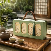 Boîte d'emballage cadeau pour gâteaux de lune du Festival de la Mi-Automne, avec poignée en cuir, vente chaude, logo personnalisé, vente en gros, fabriquée en Chine