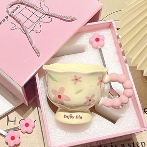 Tulip Ceramic Mug <b>Box</b> With Small <b>Floral</b> Exquisite Stylish Design Multi-Occasion Promotional Gift for Girls - Product Image 5