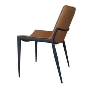 Chaise de salle à manger sans accoudoirs en cuir de selle simple et durable avec cadre en acier au carbone pour la maison, l'<span class=keywords><strong>appartement</strong></span>, la villa, la <span class=keywords><strong>location</strong></span>, <span class=keywords><strong>le</strong></span> restaurant - Product Image 3