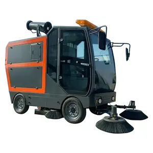 Cophilo 4 tekerlekler CG2100 binmek yol süpürücü endüstriyel sokak temizleme makinesi sürüş yer süpürgesi elektrikli 48V sağlanan 240L