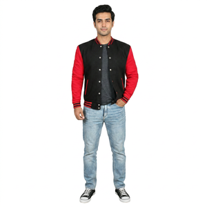 Veste bomber en laine avec broderie pour homme, veste d'hiver pour homme, veste de baseball décontractée unisexe personnalisée tendance - Product Image 1