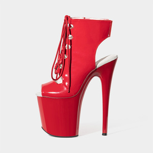 Vente en gros d'usine, talons de strip-teaseuse à lacets ouverts de 20 cm, chaussures de pole dance sexy, gladiateur, plateforme creuse, bottes à la <span class=keywords><strong>cheville</strong></span>, automne été - Product Image 3