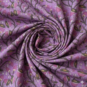 Tissu en coton biologique imprimé à la main, léger, tissé, à motifs floraux et de feuilles, pour rideaux, ameublement, décoration intérieure, vêtements - Product Image 1