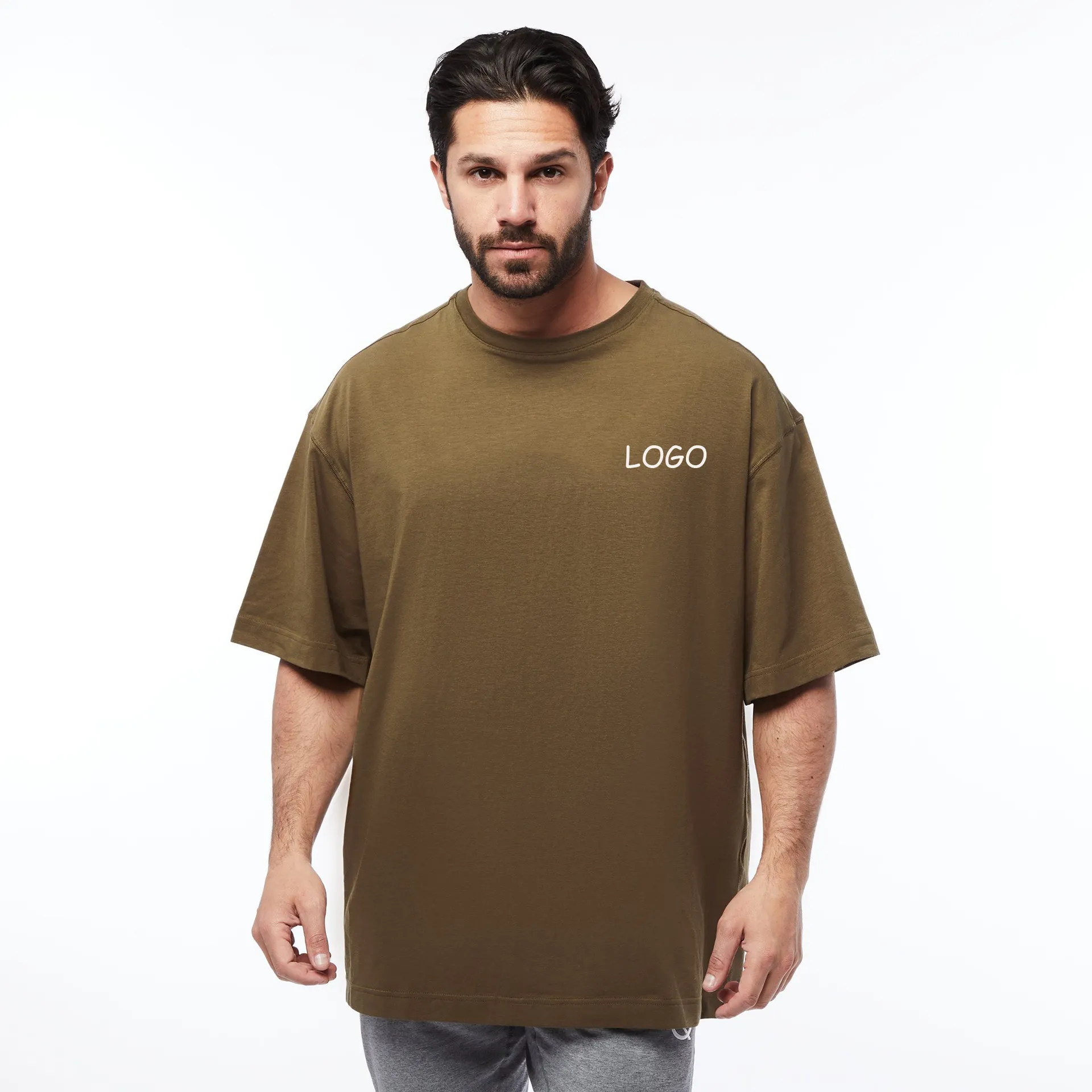 2021 verão Best Selling Mens Corredores Esportes Ao Ar Livre Desgaste Da Ginástica Da Aptidão T-shirt de Algodão Dos Homens Do Logotipo Personalizado