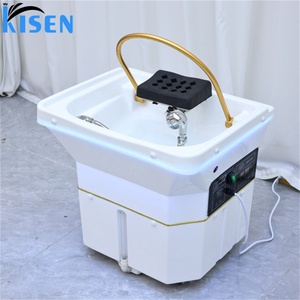 Bac à shampoing portable sans tuyauterie en acrylique KISEN, lavabo pour le lavage des cheveux avec circulation d'eau, évier à shampoing avec réservoir d'eau - Product Image 2