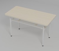 Bureau de travail rectangulaire moderne en panneaux MDF avec placage mélaminé et structure en acier, poste de travail autoportant, table d'étude à domicile