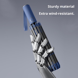 New 264 Bone Trifold Automatic Black Glue Solid Color UV Protection <b>Sunscreen</b> Umbrella for Female - Product Image 2