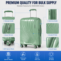 Valise cabine rigide en polypropylène avec logo personnalisé, texture ondulée, couleurs assorties, assortiment de vente au détail