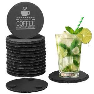 Posavasos Cuadrados de Pizarra en Blanco Personalizados para Grabado Láser, 10 cm, 4x4 Pulgadas, Posavasos para Bebidas, Oficina, Cocina, Regalo, Fiesta - Product Image 3