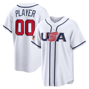 Kaos Jersey Baseball Bordir Lengan Pendek Grosir 2026 Meksiko Jepang AS Venezuela Italia # 99 # 11 # 30 # 3 Kaos Baseball - Product Image 1