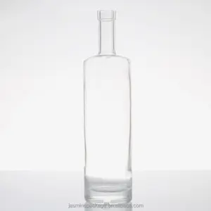 Creative Design Long Neck Transparent High Capacity Crystal Wine Bottles 750 Ml Glass Screen Printing Juice Bottle Beer Bottle