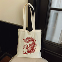 Sac fourre-tout en toile à motif de dessin animé personnalisable avec poignée en coton longue, sac à bandoulière recyclable pour femme, sac de shopping
