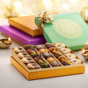Arab Saudi islamic bentuk hati karton kertas kotak tanggal untuk ramadan emas hadiah coklat tanggal kotak kemasan dubai