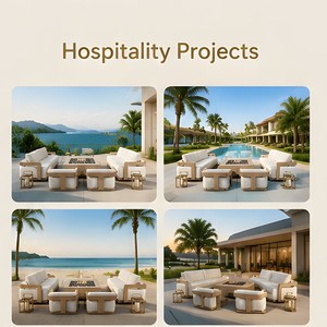 Set di Divani da <span class=keywords><strong>Esterno</strong></span> di Lusso, Arredamento per Patio, Set di Divani Moderni in <span class=keywords><strong>Legno</strong></span> per Hotel e Giardino, Divano Modulare per Hotel, Lounge da <span class=keywords><strong>Esterno</strong></span> in Teak - Product Image 2
