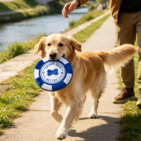 Jouet pour chien de grande race, disque volant pour animaux de compagnie, accessoire de jeu interactif d'extérieur en tissu pelucheux doux, résistant aux morsures, gadget de lancer