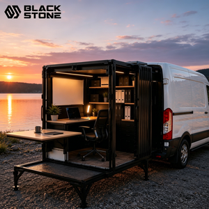 Module de bureau mobile pour <span class=keywords><strong>fourgons</strong></span> commerciaux, système d'espace de travail extensible pour les ingénieurs sur le terrain et les entrepreneurs - Product Image 1