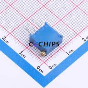 Résistance/potentiomètre réglable 3296X-1-503, composant traversant (THT)-3P, 9,5x4,9 mm, résistance 50 kOhm, 10 %, 500 mW, 250 ppm/ ℃ - Product Image 2