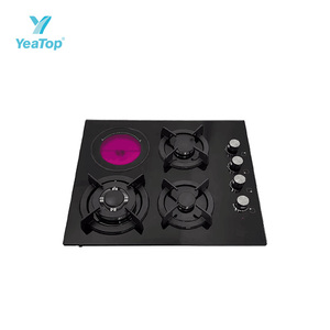 Placa de Cocina Vitrocerámica con 4 Quemadores, Gas y Eléctrica, Integrada - Product Image 4