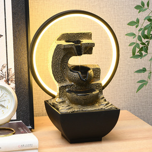 Adorno de agua fluida redondo con retroiluminación, decoración de escritorio para oficina, sala de estar, regalo - Product Image 2