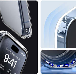 Pour iPhone 17 étui transparent <span class=keywords><strong>lunette</strong></span> surélevée antichoc pour iPhone Non jaunissant clair pour iPhone 16 Pro étui Transparent Anti jaune - Product Image 4