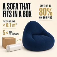 Seller Cloud Sofa Sitzsack Vakuumkomprimiert Langlebig Tränenförmig Armlos Vintage Marineblau Möbel für Indoor-Leseecke