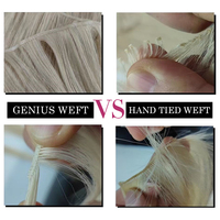Extensions de Cheveux Genius Weft Russes Fines Invisibles, Double Drawn, Cheveux Humains Volume Genius Weft