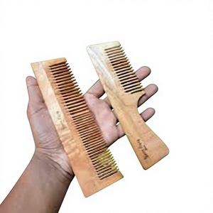 Wooden Beard Comb Set Polished Traditional Style Antique Imitation Pocket Size Anti Static Mustache Grooming Tool Wedding - Product Image 1