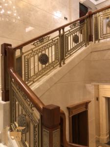 Rampe d'escalier en cuivre antique chinoise pour terrasse, villa <span class=keywords><strong>et</strong></span> sol, matériau en laiton, décoration de la maison - Product Image 5